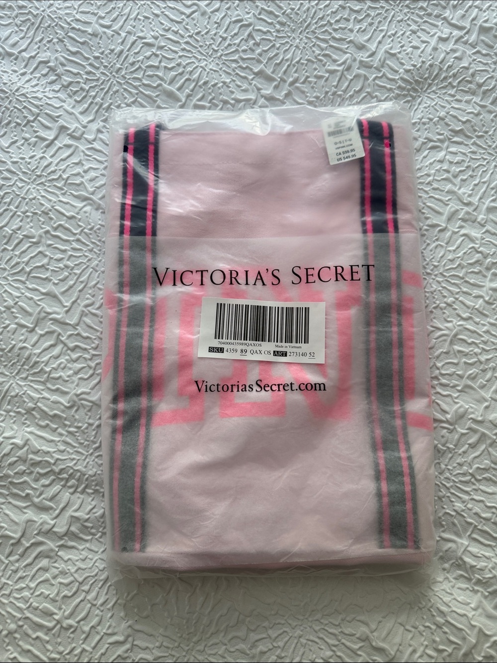 Victoria's Secret PINK Tote Bag Pink Canvas - Picture 2 of 3